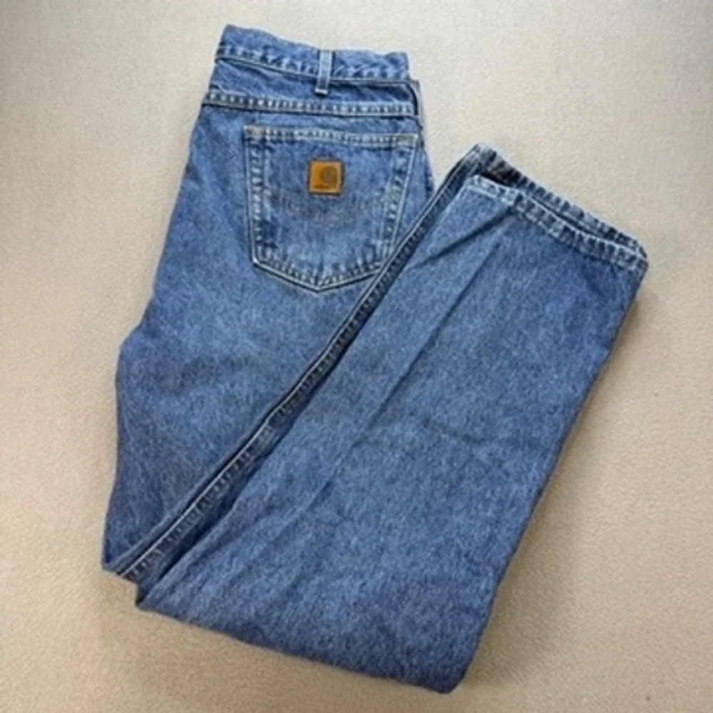 Carhartt Denim Jeans B170 DST Mens 36x32 (FIT 34x32) Blue Workwear Made in USA
